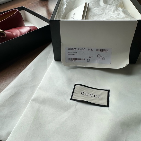 GUCCI JORDAAN LOAFER RED WOMENS SIZE 37.5 - Picture 7 of 8